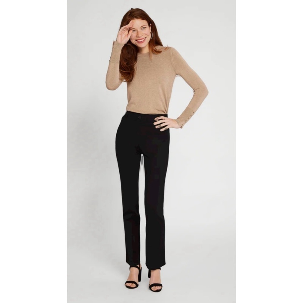Betabrand Classic Straight Dress Pant Yoga Pants in Black L